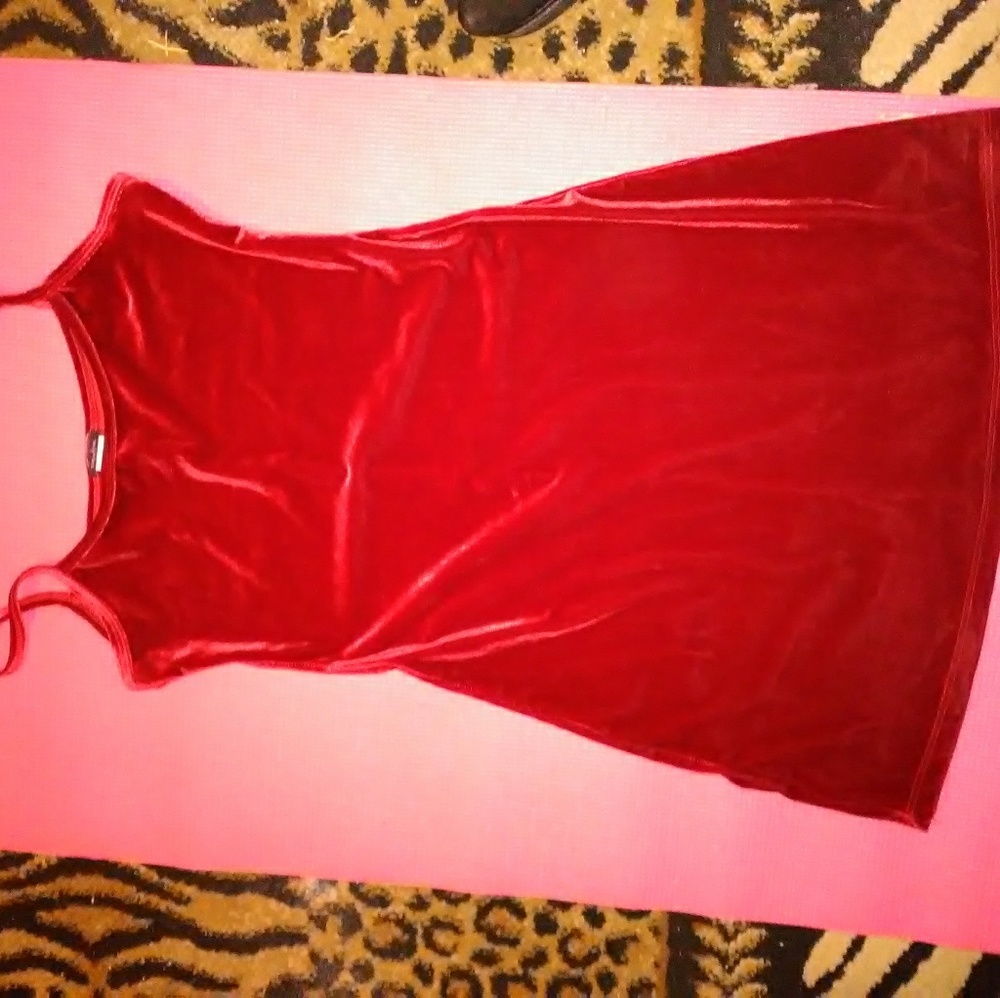 Red velvet dress